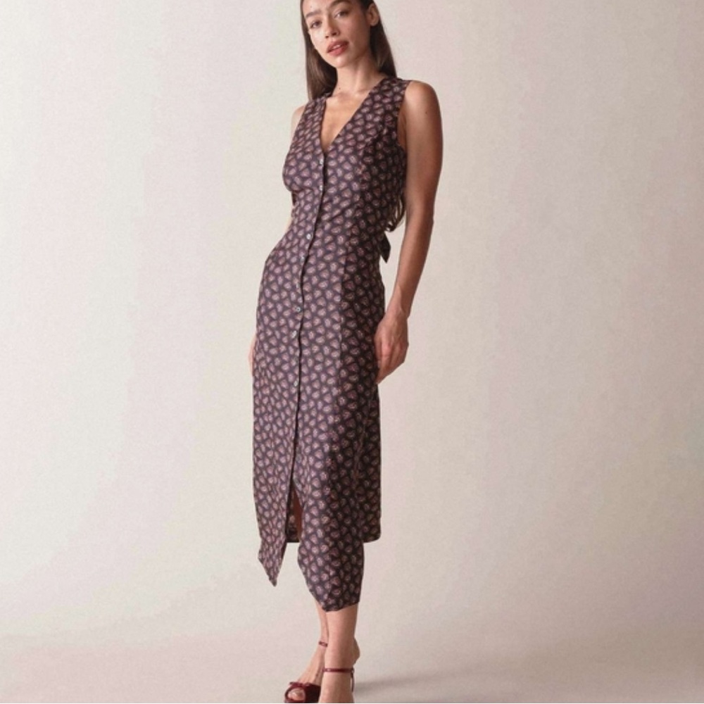 NWOT Doen Allene silk midi dress, size XS